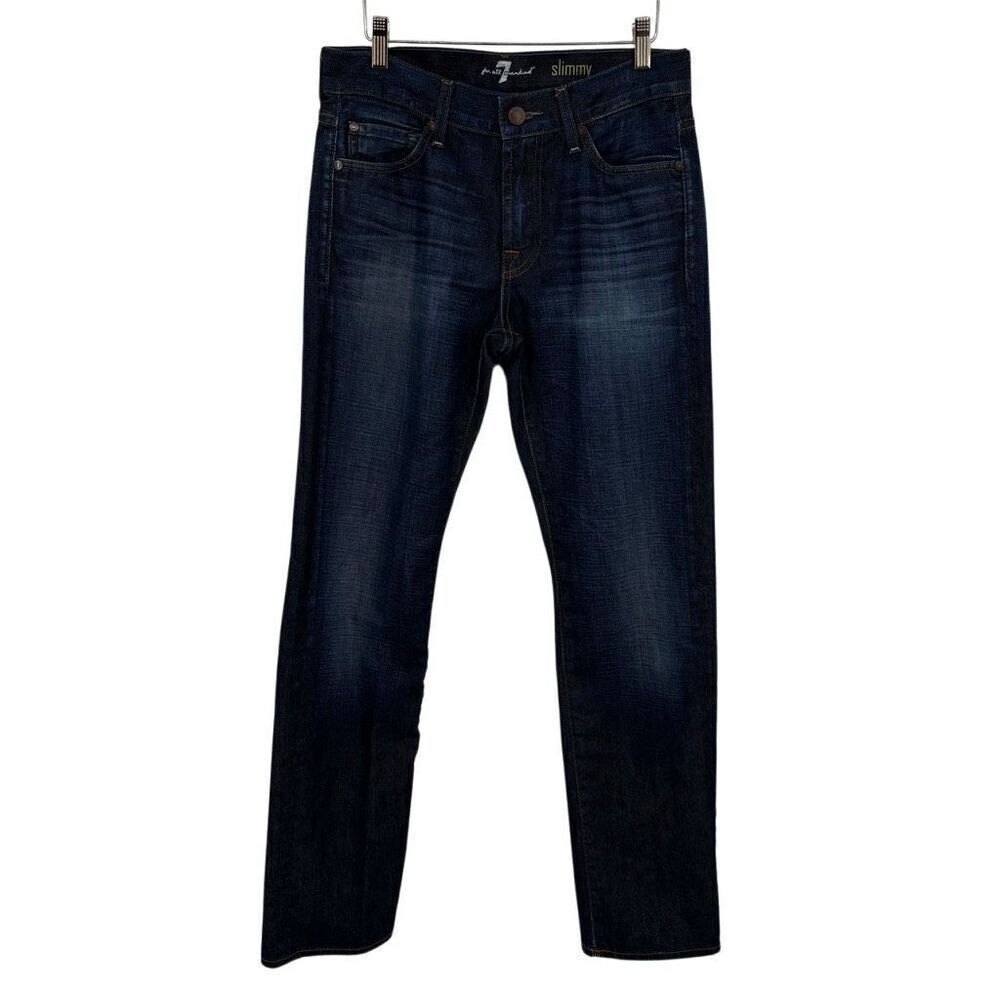 7 For All Mankind Slimmy Straight Leg Jeans Size 30 - Picture 1 of 8